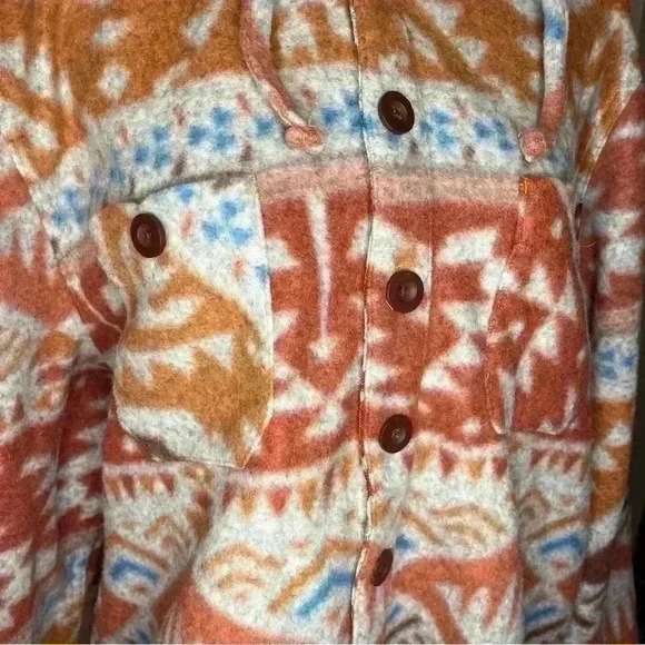 Raw Yarn Industries Fleece Shacket Women’s Men’s Size Large Southwest Aztec - Picture 3 of 9